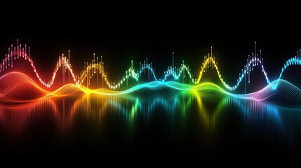 Fototapeta premium Rainbow Waves Abstract Digital Art