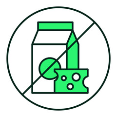 Dairy Icon – No Dairy, Lactose-Free, Vegan Friendly, Editable Stroke