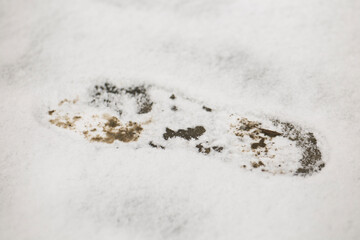 bootprint in the snow