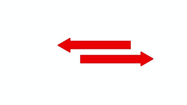 arrow symbol. Two Moving arrow on left right. arrow animation black background.4k resolution. Swipe left and right black arrow animation on a white background. Left-right arrow loading seamless loop.