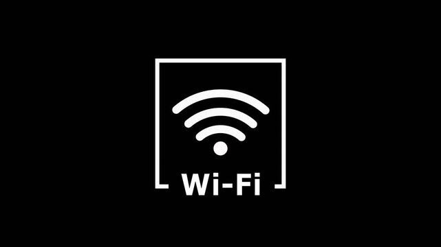 Wifi signal animation 4K 30fps 3D render , wifi signal search animation,wifi animation. Wi-Fi icon. Wi-fi connection variation animation. Alpha channel.Wi Fi icon animation on background.