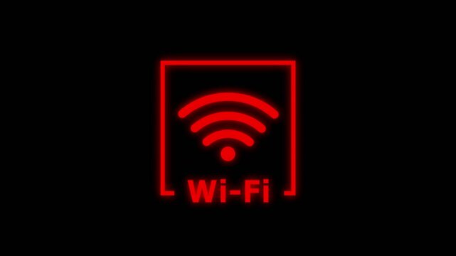 Wifi signal animation 4K 30fps 3D render , wifi signal search animation,wifi animation. Wi-Fi icon. Wi-fi connection variation animation. Alpha channel.Wi Fi icon animation on background.