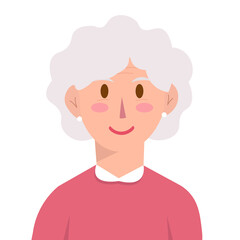 Flat Illustration of an Old Woman
