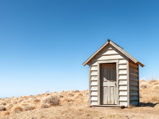 Rustic Outhouse with Empty Space for Text