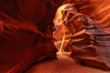 light beam in Antelope Canyon near Page in Arizona