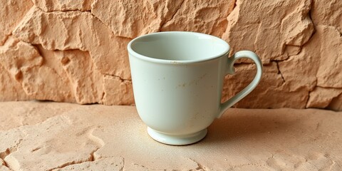 Reclaimed Porcelain Mug, Pollen Dusting, Sandstone Cliff, Dusty Colors