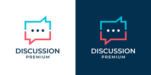 Chat box logo design vector template. Vector logo for chat box usable for app, internet, business, technology, education. Chat talk logo design in modern creative minimalist style.