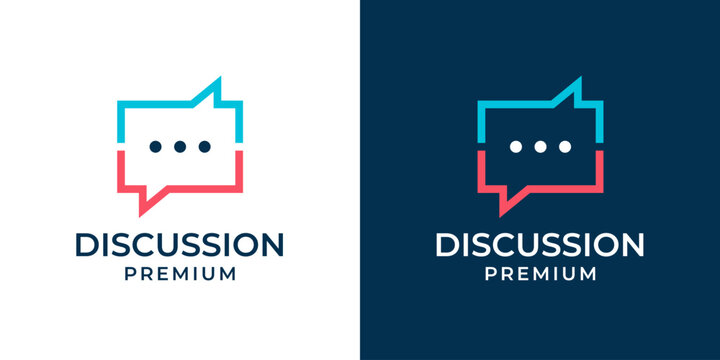 Chat box logo design vector template. Vector logo for chat box usable for app, internet, business, technology, education. Chat talk logo design in modern creative minimalist style.