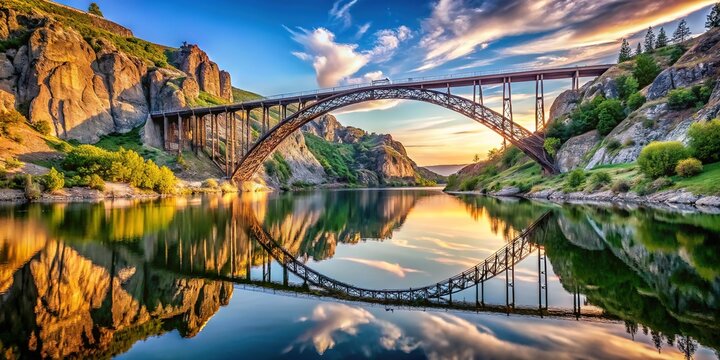 Perrine Bridge Scenic Landscape, France, Architecture, River, Bridge
