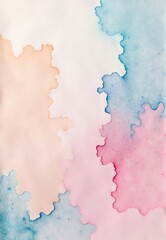Obraz premium Pastel Watercolor Abstract with Peach, Pink, and Blue Hues