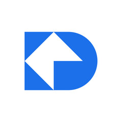 Letter D bookmark simple negative space logo