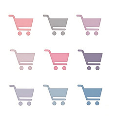 shopping cart icon set