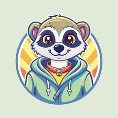 Playful Meerkat Mascot Cartoon with Vibrant Colors and Detailed Features