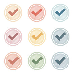 colourful set of check mark icons