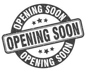opening soon stamp. opening soon label. round grunge sign
