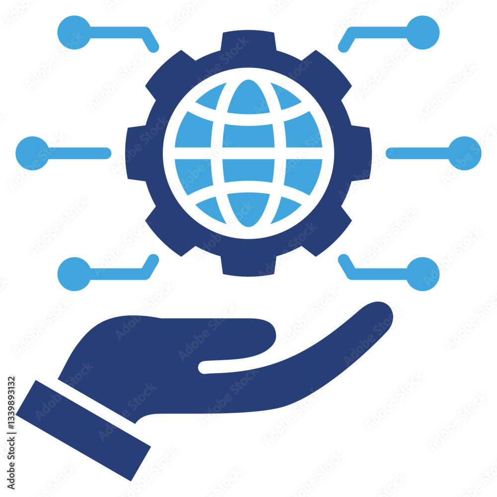 Poster digital transformation two color icon