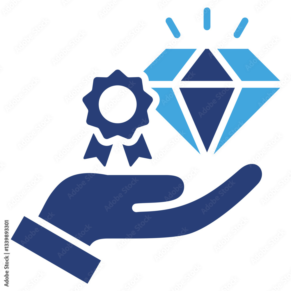 Poster value proposition two color icon