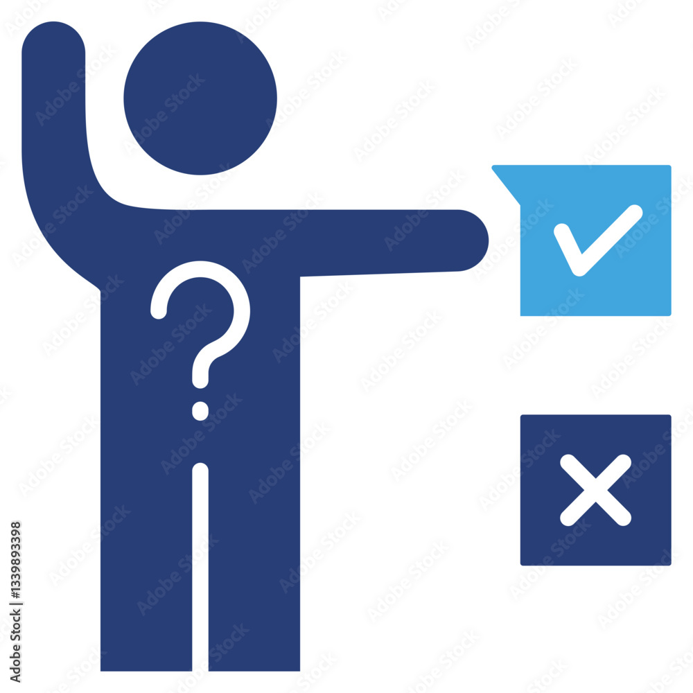 Poster decision making two color icon