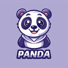 Vector Illustration of a Cute and Playful Panda Mascot Character