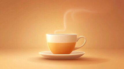 Warm and Inviting Cup of Hot Beverage with Steam Rising Against a Soft Color Background
