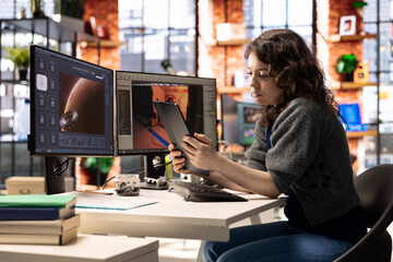 AI chatbot user commands a program to generate mars spaceship model, working with artificial...