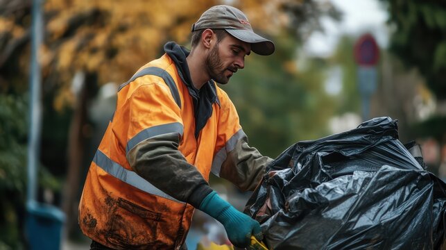 Community cleanup event urban neighborhood trash collection outdoor environment action shot environmental awareness