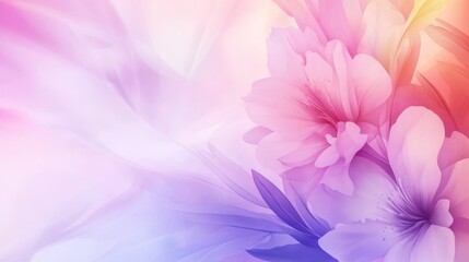 Obraz premium Soft pastel floral arrangement with vibrant pink and purple hues, creating a dreamy background