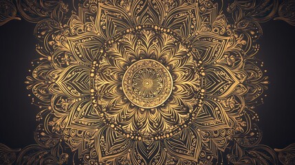 Golden Mandala: A Symphony of Intricate Design