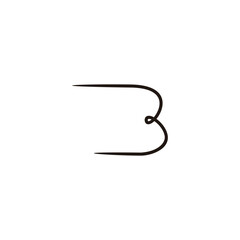 Letter B lines, fast geometric symbol simple logo vector