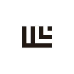 Obraz premium Letter WL square, unique geometric symbol simple logo vector