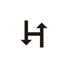 Letter H pointers geometric symbol simple logo vector