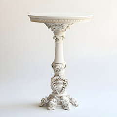 A table that is white against a white background.