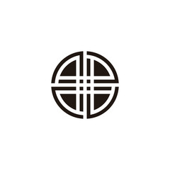 Circle, lines, abstract geometric symbol simple logo vector