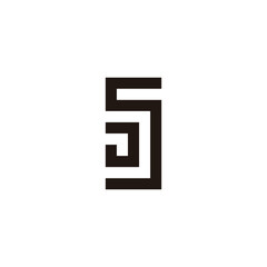 Obraz premium Letter JS square geometric symbol simple logo vector