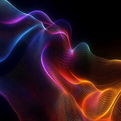 Fototapeta premium Abstract Colorful Energy Flow for Dark Background.