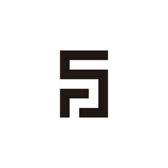 Letter rS square geometric symbol simple logo vector