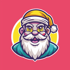 Vector Illustration of a Cartoon Santa Claus Riding in a Car