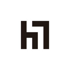 Obraz premium Number 7 letter h square geometric symbol simple logo vector