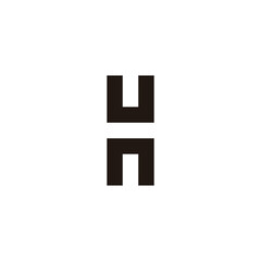 Obraz premium Letter u and n, letter H square geometric symbol simple logo vector