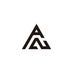 Letter A and N triangle geometric symbol simple logo vector