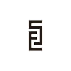 Letter ES square geometric symbol simple logo vector
