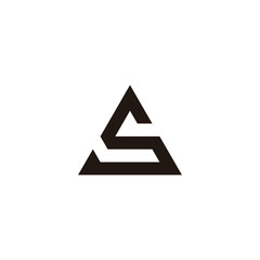Letter S triangle, modern geometric symbol simple logo vector