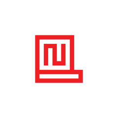 Letter N in B square geometric symbol simple logo vector