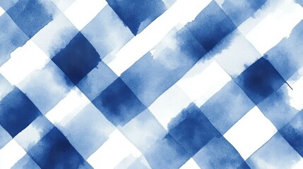 Fresh blue gingham pattern perfect for spring picnics, ideal for table cloths, shirts, and dresses.