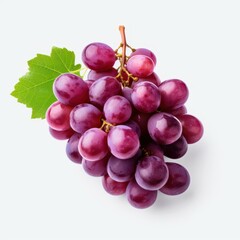 Fototapeta premium A vibrant bunch of grapes, expertly di cut for a clean look, perfect for any design project against a crisp white backdrop.