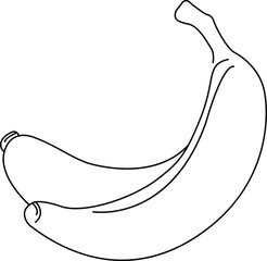 banana line art vector illustration black color thin line