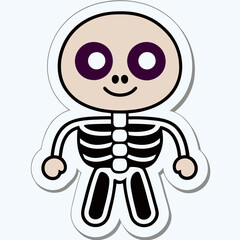 Obraz premium A cute cartoon vector illustration of a funny baby monster face with big eyes and a wide smile