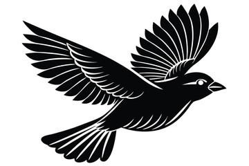 Obraz premium Bird flying silhouette isolated Vector illustration