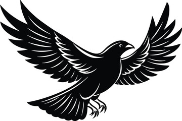 Fototapeta premium Bird flying silhouette isolated Vector illustration