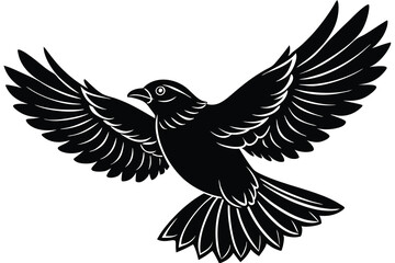 Obraz premium Bird flying silhouette isolated Vector illustration